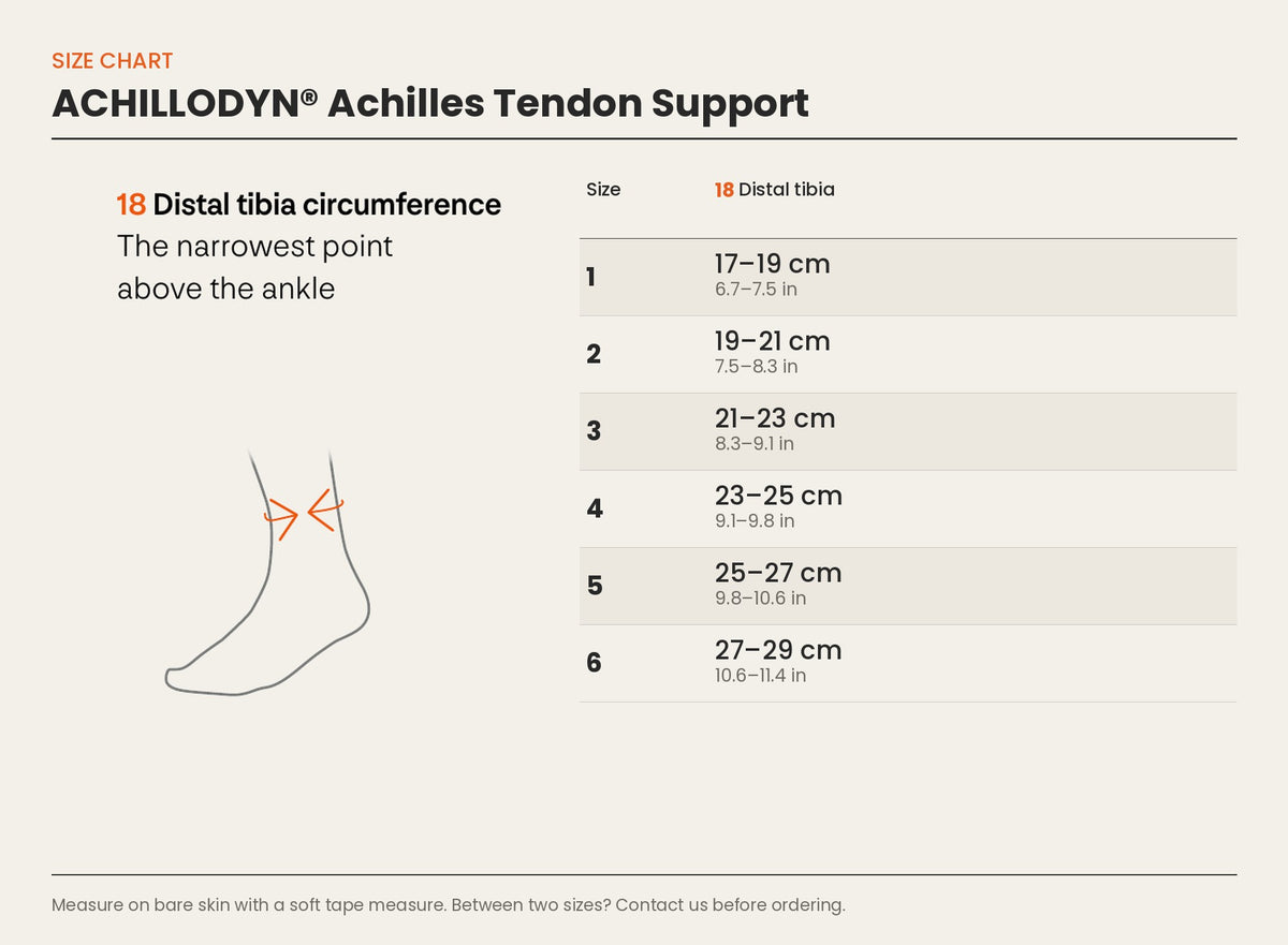 Size chart – ACHILLODYN® Achilles Tendon Support