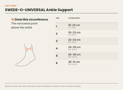 Size chart – SWEDE-O-UNIVERSAL Ankle Support